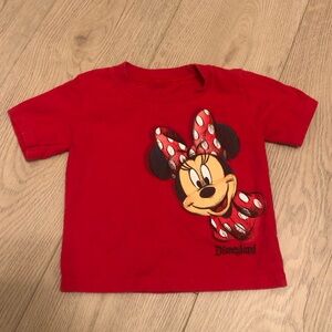 Disney Parks Minnie Mouse Short Sleeve T-Shirt color Red Toddler size 18M